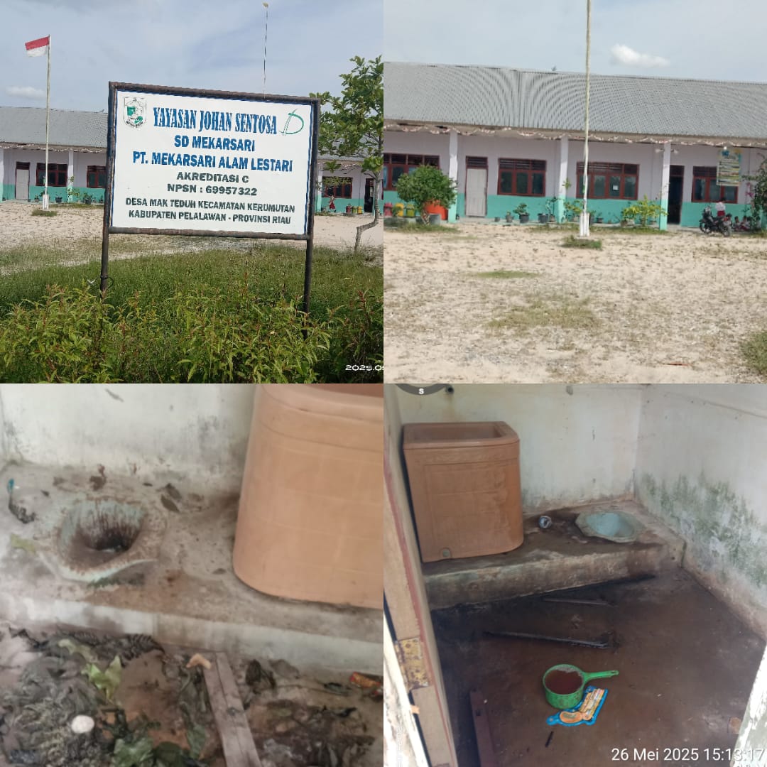 SD Yayasan Johan Sentosa Diduga Tidak Utamakan Kesejahteraan Murid,WC Nyumbat Dan Dikbud Pelalawan Bungkam