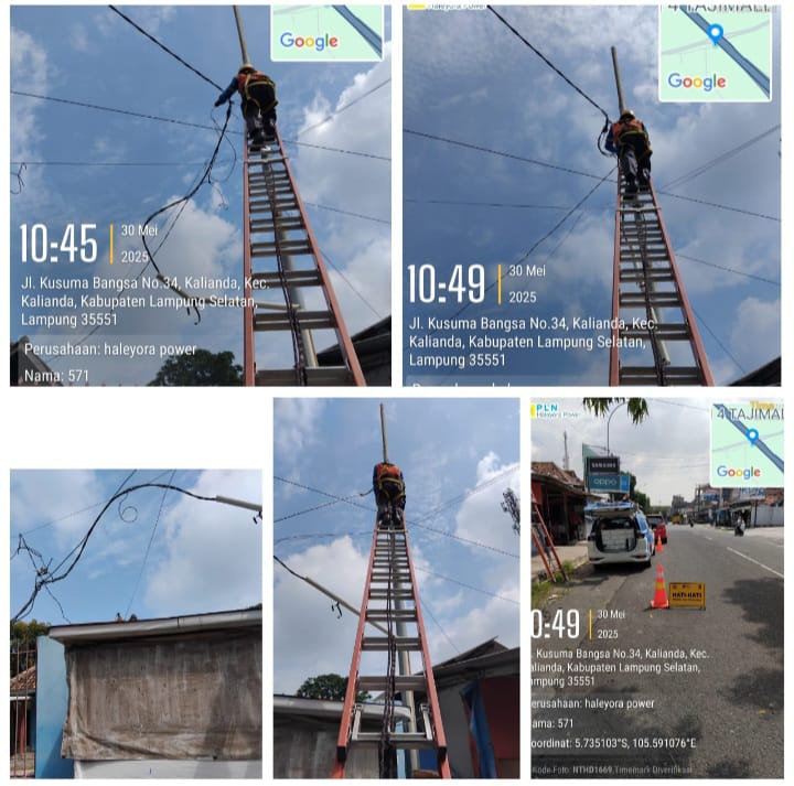 Akibat Kabel Tersangkut Mobil Masyarakat Lapor Ke Unit Reaksi Cepat (URC) ULP PLN  Rayon Kalianda