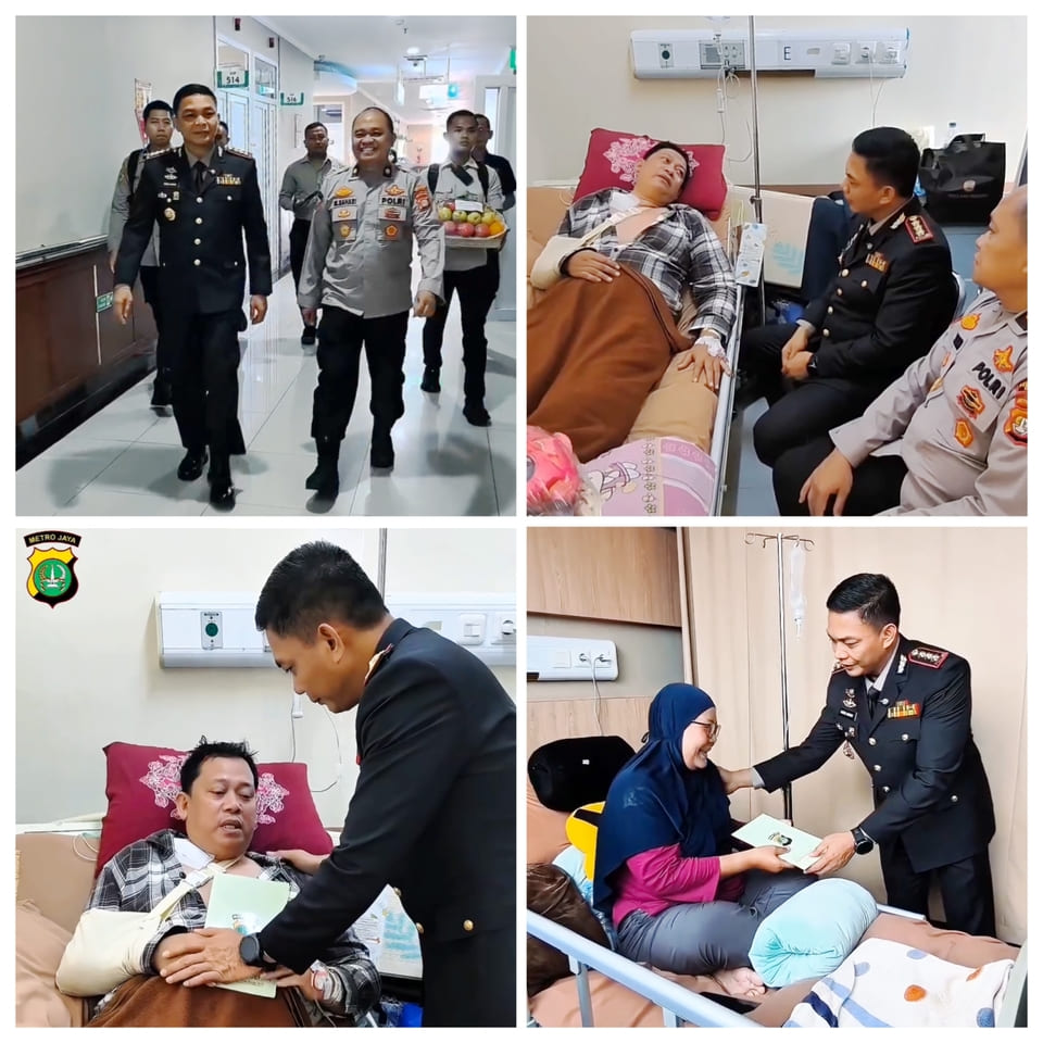 Kapolres Metro Depok Jenguk Anggota yang Sakit Usai Ikuti Upacara Hari Lahir Pancasila