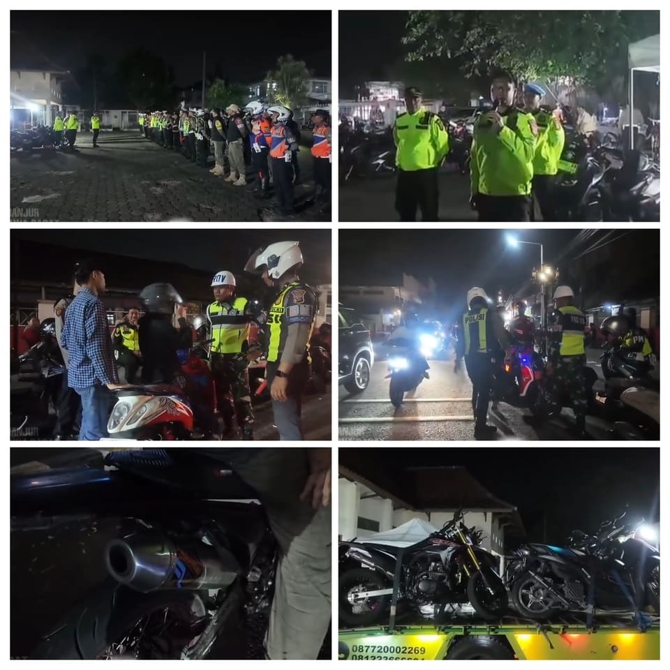 Polres Cianjur Bersama TNI dan Pemda Gelar Operasi Gabungan Penertiban Knalpot Brong untuk Jaga Kenyamanan Masyarakat