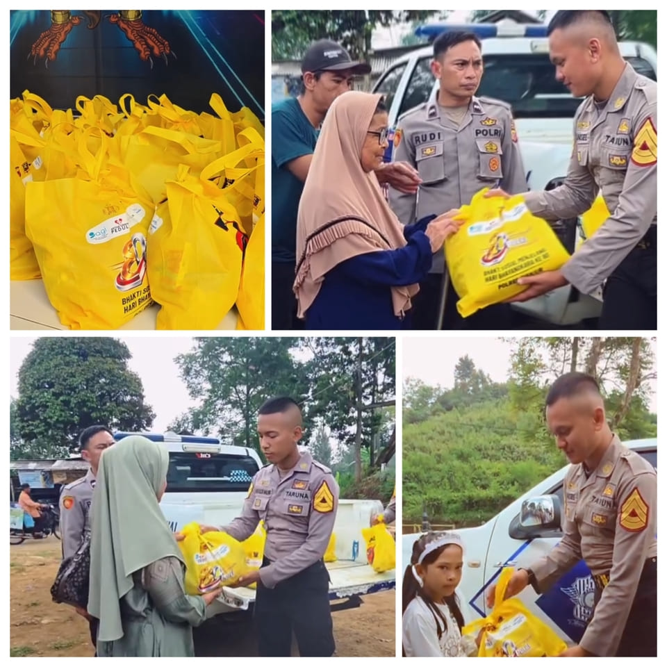 Peringati Hari Bhayangkara ke-80, Taruna Akpol Bersama Polres Cianjur Salurkan Bantuan Sosial di Campaka