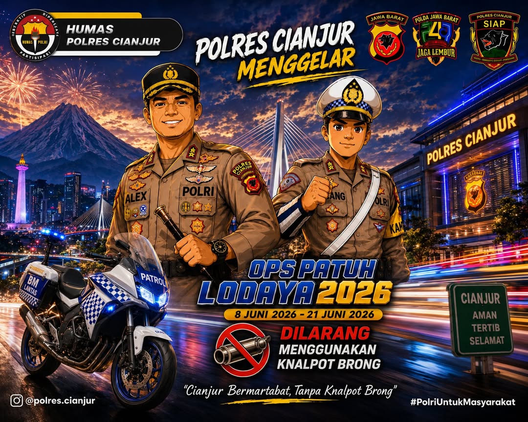 Polres Cianjur Gelar Operasi Patuh Lodaya 2026, Fokus Penertiban Knalpot Brong dan Peningkatan Keselamatan Berlalu Lintas