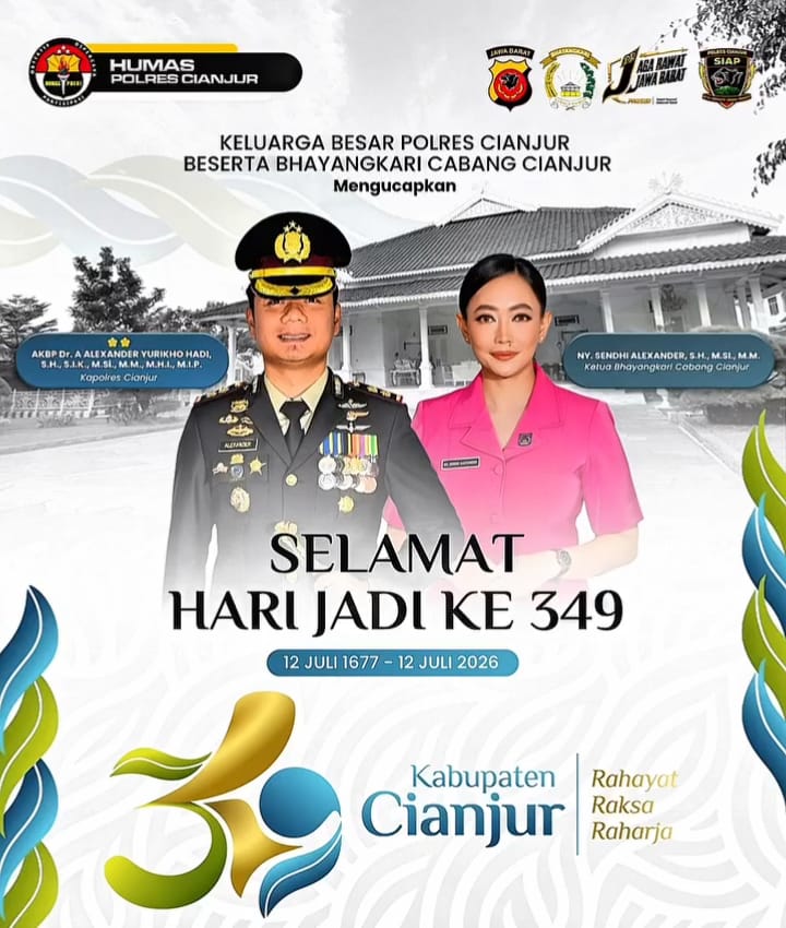 Polres Cianjur Ucapkan Selamat Hari Jadi ke-349 Kabupaten Cianjur, Teguhkan Semangat “Rahayat Raksa Raharja”
