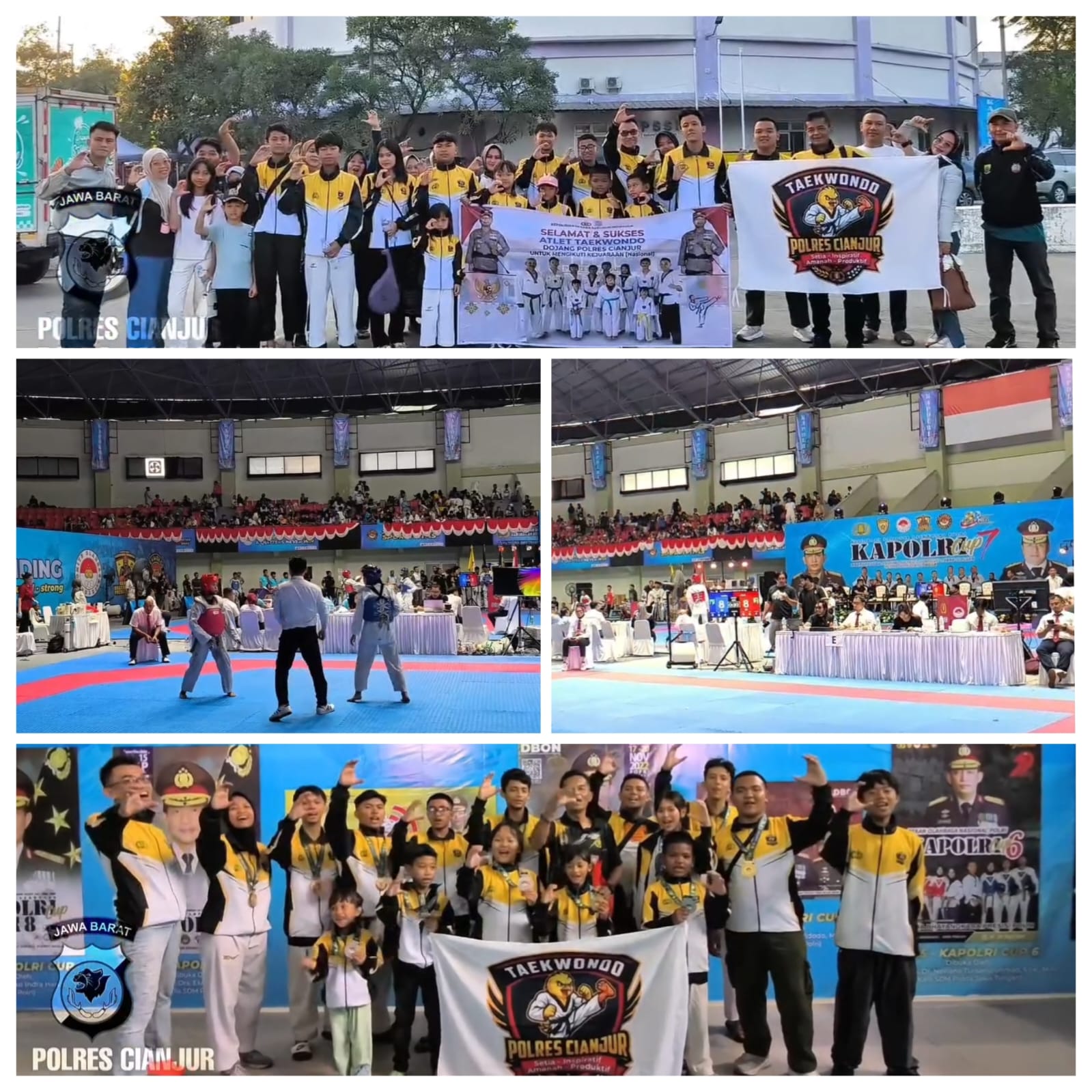 Polres Cianjur Hadiri Penutupan Kejurnas Taekwondo Polri Kapolri Cup 7, Dojang Polres Cianjur Sabet 14 Medali