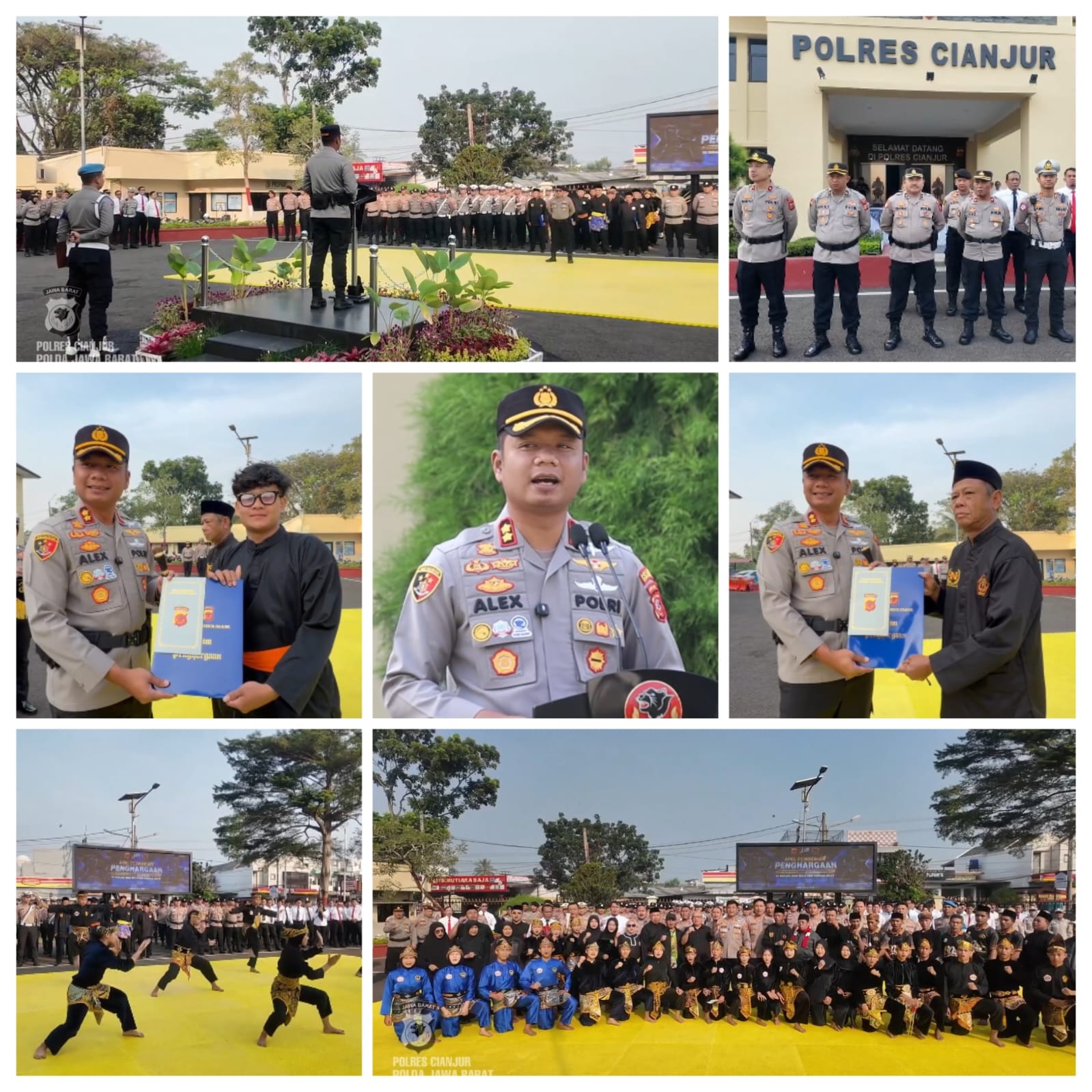 Kapolres Cianjur Pimpin Apel Pemberian Penghargaan, Apresiasi Dedikasi Insan Pencak Silat dalam Melestarikan Budaya Bangsa