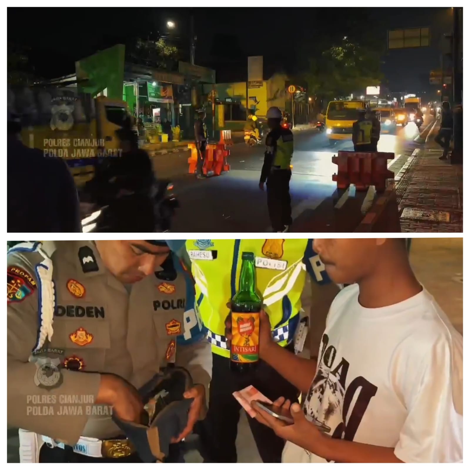 Polres Cianjur Amankan Miras saat Operasi Gabungan Penertiban Knalpot Brong