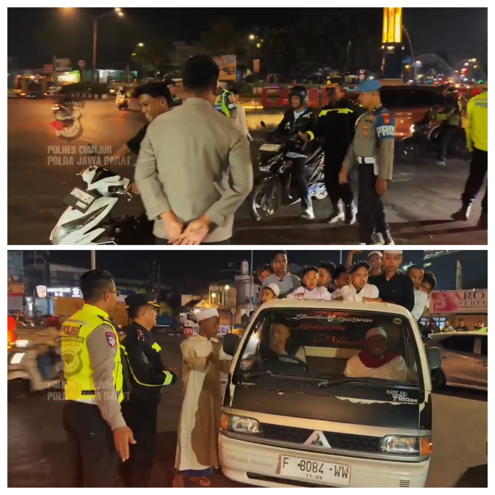 Polres Cianjur Tertibkan Kendaraan Pick Up Pengangkut Penumpang Demi Keselamatan Berlalu Lintas dalam Operasi Gabungan