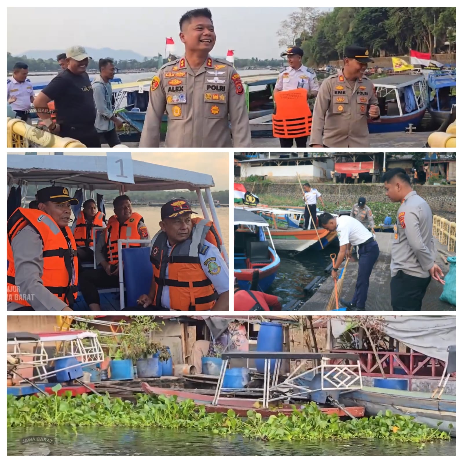 Kapolres Cianjur Tinjau Pembersihan Eceng Gondok di Waduk Jangari, Dorong Pelestarian Lingkungan dan Pemberdayaan Masyarakat