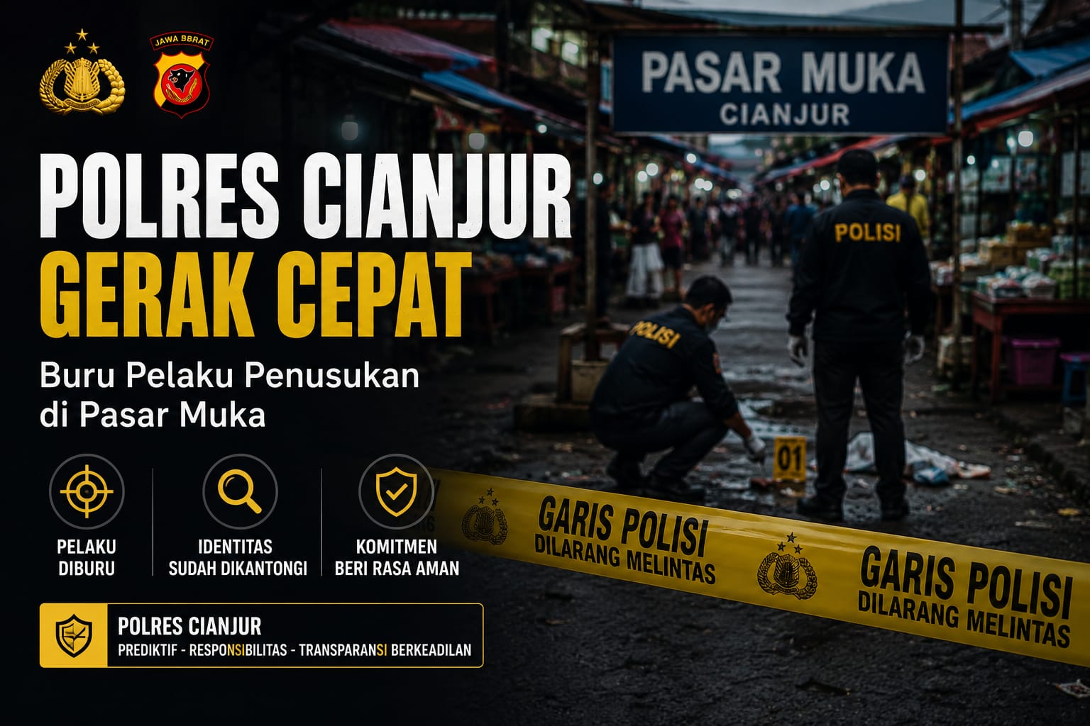 Kapolres Cianjur Tegaskan Komitmen Ungkap Tuntas Kasus Penusukan Pedagang di Pasar Muka
