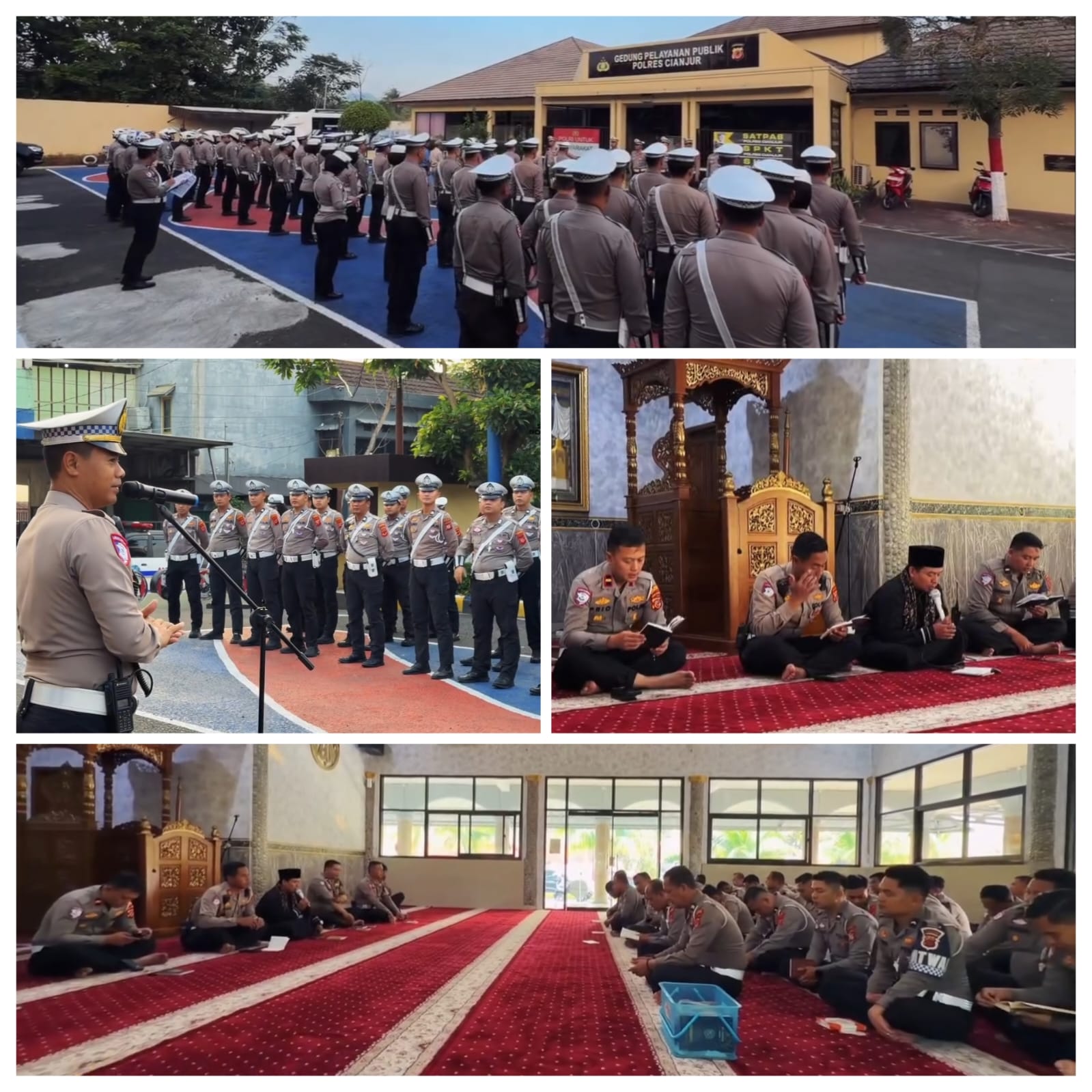 SATLANTAS POLRES CIANJUR GELAR APEL PAGI DAN PENGAJIAN RUTIN SEBAGAI WUJUD PENGUATAN DISIPLIN DAN PEMBINAAN MENTAL SPIRITUAL PERSONEL