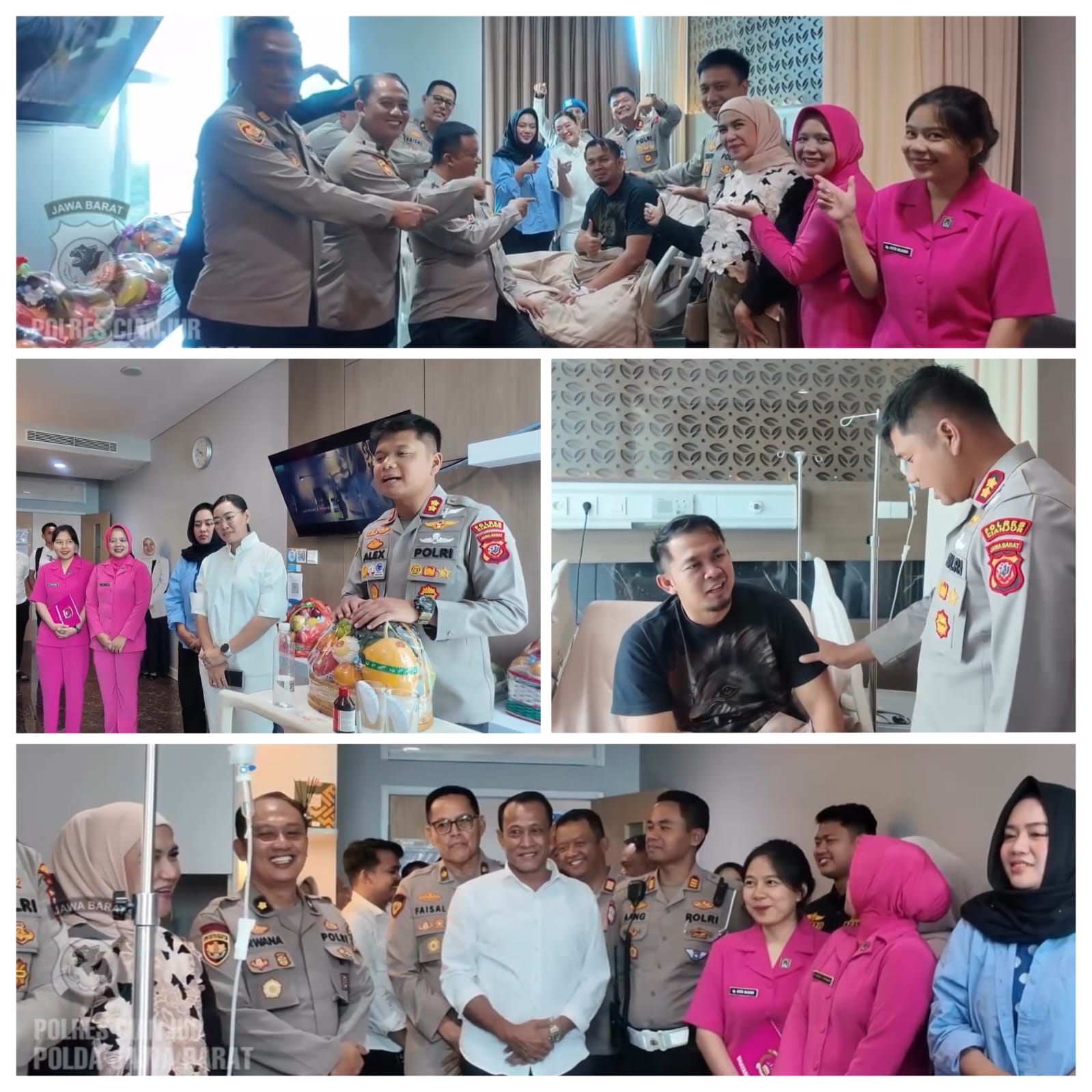 KAPOLRES CIANJUR BESERTA JAJARAN JENGUK KASATRESKRIM YANG SEDANG DIRAWAT, WUJUD NYATA KEPEDULIAN DAN SOLIDARITAS KELUARGA BESAR POLRI