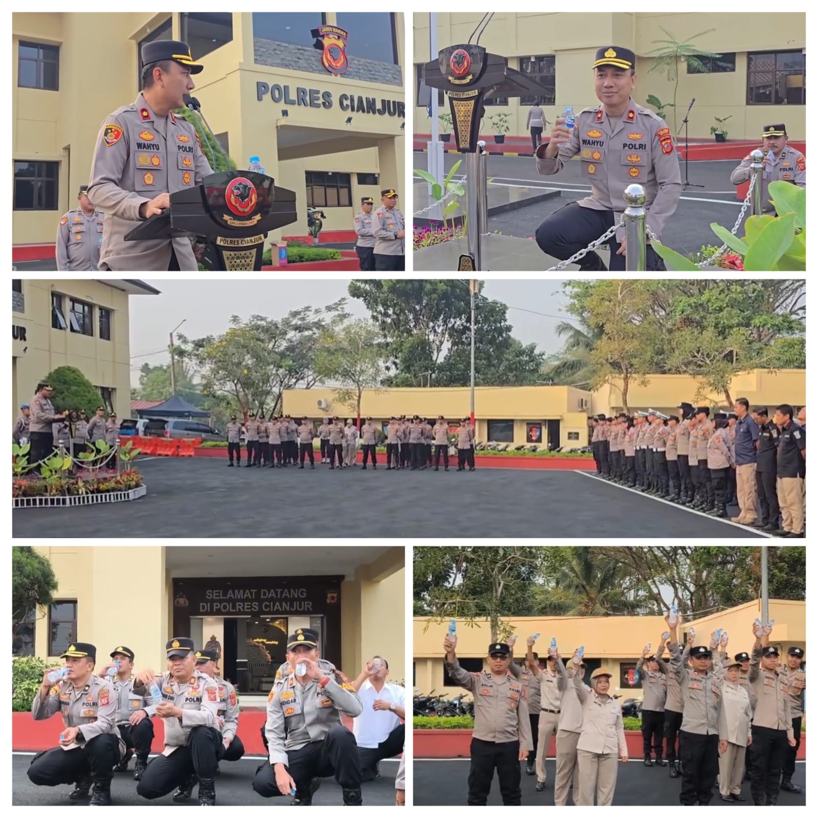 Polres Cianjur Gelar Apel Pagi dan Minum Air Mineral Bersama, Perkuat Disiplin serta Kesiapan Personel