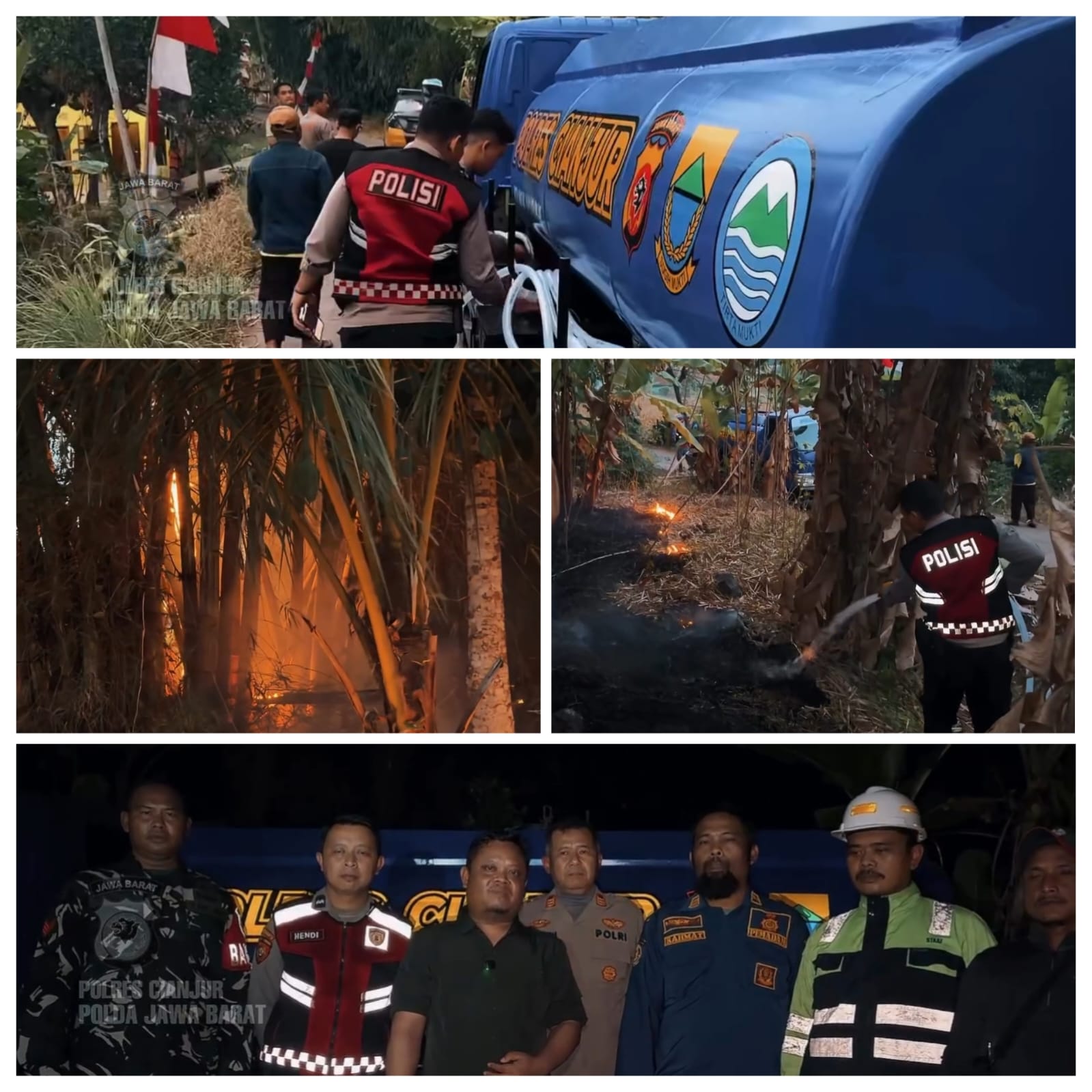 Polres Cianjur Respons Cepat Laporan Kebakaran Lahan Kosong di Cilaku