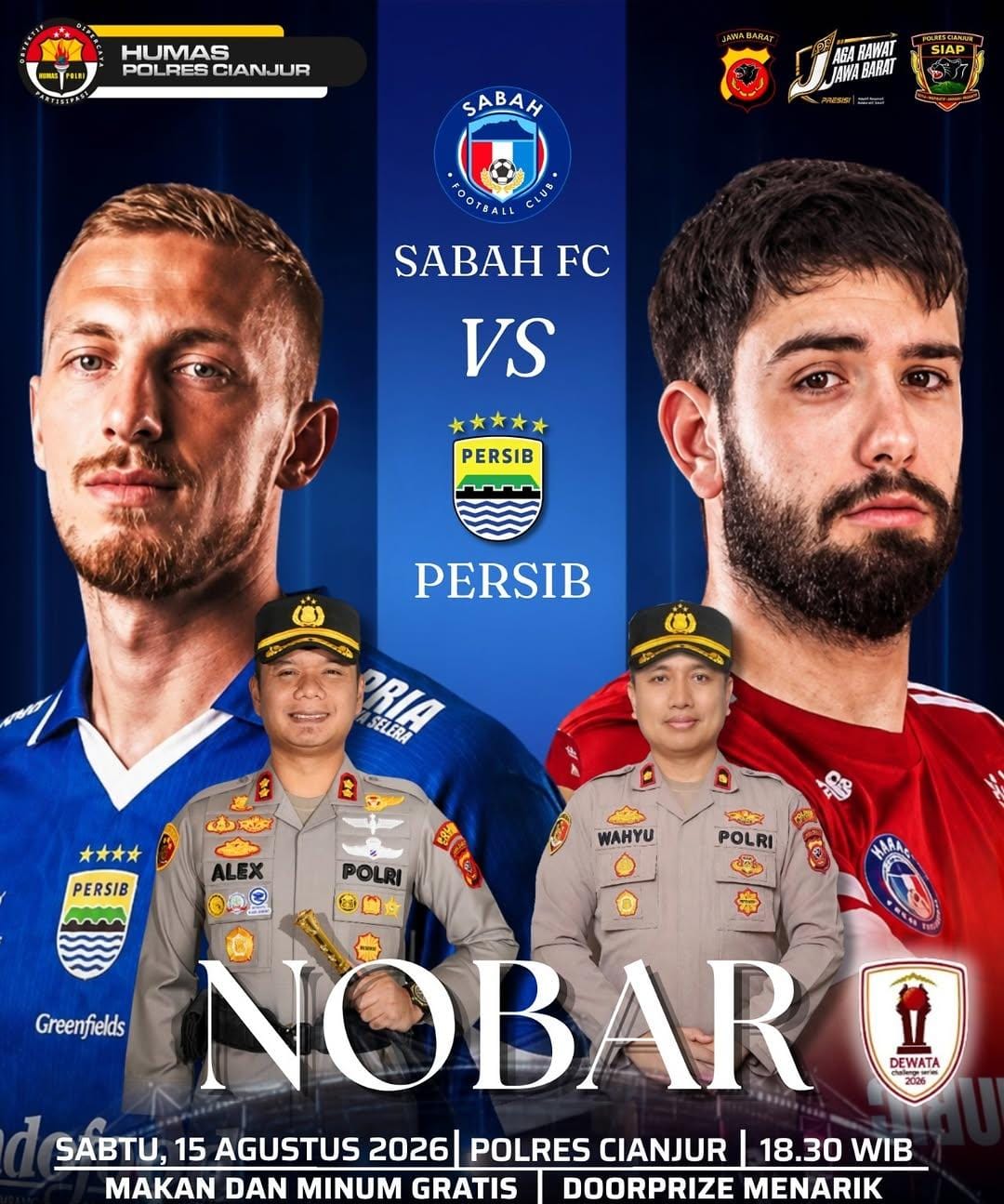 Kapolres Cianjur Ajak Wargi Cianjur Meriahkan Nobar Sabah FC vs Persib di Polres Cianjur