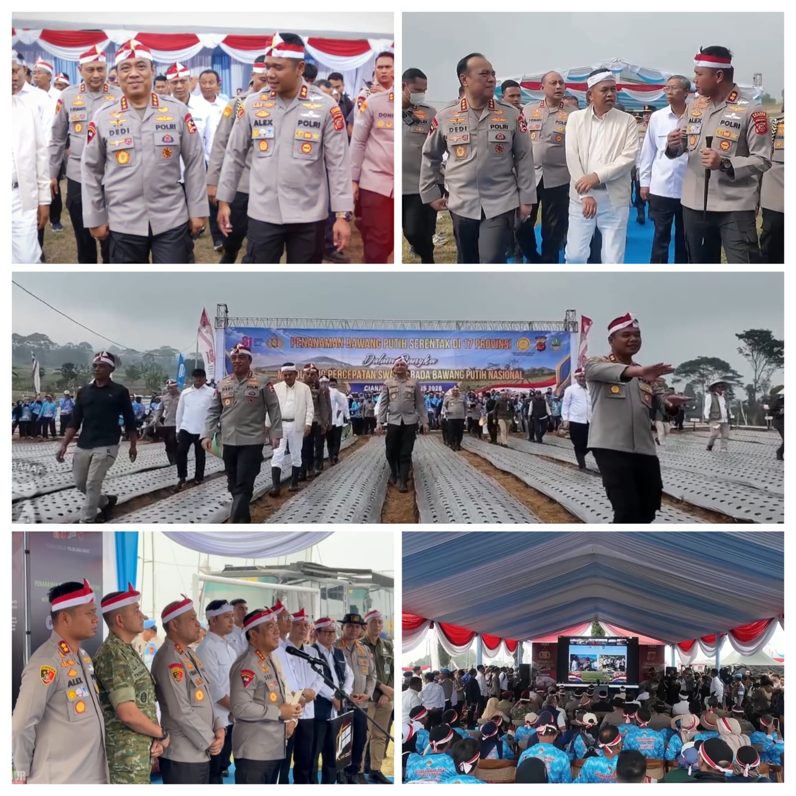 Kapolres Cianjur AKBP Alexander Yurikho Hadi Dampingi Wakapolri dalam Gerakan Serentak Tanam Bawang Putih, Perkuat Swasembada Pangan Nasional