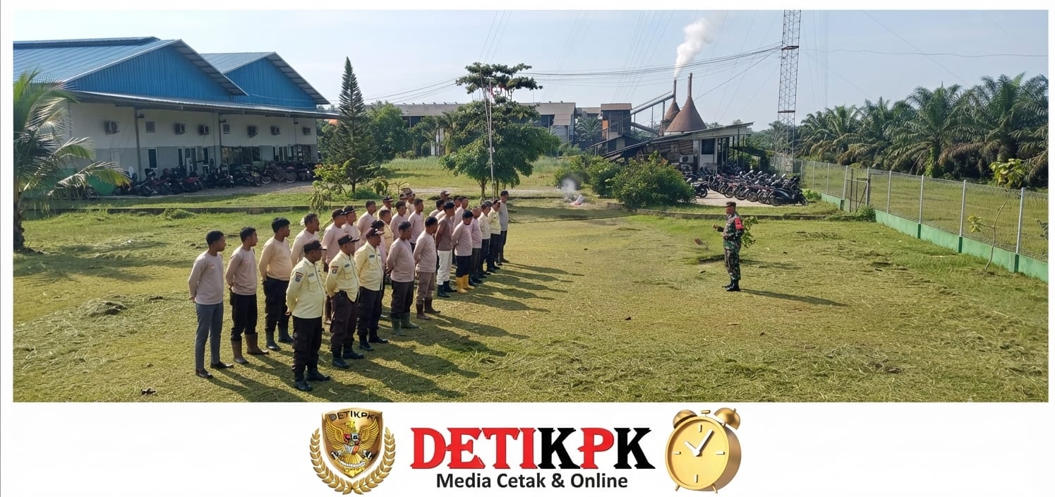 Apel Gabungan Karyawan, Buruh, Security Kebun, dan Pabrik PMKS PT Graha Permata Hijau Dipimpin Langsung oleh Babinsa