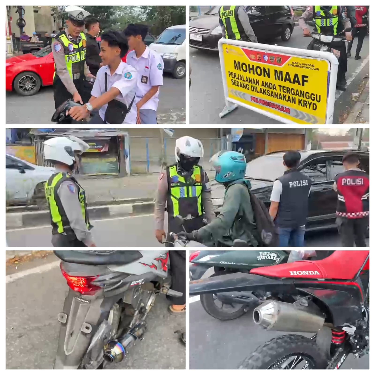 Polres Cianjur Tindak 43 Pelanggaran dalam Operasi Gabungan Penertiban Knalpot Brong