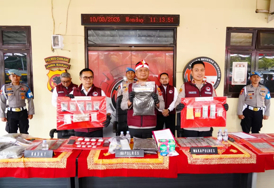 Polres Cianjur Ungkap 28 Perkara Narkotika dan Obat Keras, 38 Tersangka Diamankan